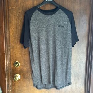 Hurley Gray and Black Raglan Tee